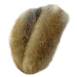 JBY Damen Fauxpelzkragen Pelzschal Pelz Winter Schal Pelzkragen Waschbär Fuchs Kunstpelz Kapuze Edges Fellkragen für Wintermantel mit Knöpfen und S