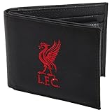 Liverpool FC Herren Leder Geldbörse mit Club Wappen (Einheitsgröße) (Schwarz)
