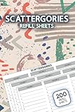 Scattergories Refill Sheets: 200 Refill Paper Sheets for Playing Scattergories Board Game - Answer Pads for Classic Scatterg