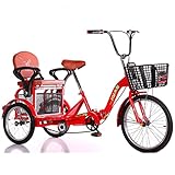 WGYDREAM Dreirad Für Erwachsene Trikes 3-Rad Fahrrad Faltbares Erwachsene Dreirad Fahrrad 16 Zoll Mit Warenkorb Für Senioren Frauen Männer Trikes Erholung Shopping