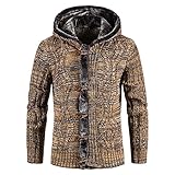 Sijux Herren Strickjacke Mit Kapuze Strickpullover Für Die Kalte Jahreszeit, Winterjacke Langarm Grobstrick Thermostrick,Gelb,XL