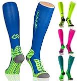 Sport KOMPRESSIONSSTRUMPF Under Pressure RUNATTACK (Kompression: 18-21mmHg) - Höchste Qualität, Made in Germany! (Gr. 43-46 (Wadenumfang: 32-44cm), Ozean blau)