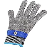 Pamura - SCHNITT-FIT - Schnittschutz Handschuhe - Schnittschutzhandschuhe Edelstahl - Metzgerhandschuh - Küche - Handwerker - Cosplay - Blau M