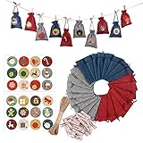 ZHANGXIANG Weihnachtsset Jutebeutel Weihnachtsdekoration Geschenktütenset-A-1