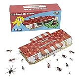 16 Pack Kakerlakenfallen mit Köder, Kakerlaken-Klebefallen Indoor klebrig ungiftig, Kakerlaken-Killer Indoor Home, klebrige Kakerlaken-Insektenfalle Premium Kleber Eco-Friendly Spiders Bug