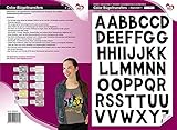 Color Bügeltransfers, DIN A4, ABC, Alphabet | Buchstaben auf Transfer-Folien für Textilien wie T-Shirts & Taschen | Transfer-Bilder schnell & einfach aufbügeln | DIY Textildesign (schwarz)