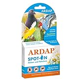 ARDAP Spot On - Zecken & Milbenschutz für Ziervögel & Brieftauben - Natürlicher Wirkstoff - Bis zu 12 Wochen nachhaltiger Lang