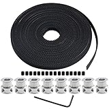 NACTECH 5M GT2 Zahnriemen 6mm + 8er Riemenscheibe 8mm Bohrung GT2 Pulley 20 Zähne + 14er Schrauben + Inbusschlüssel GT2 Riemen für 3D Drucker Anet A8 CNC Prusa i3 Reprap