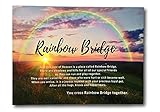 BANBERRY DESIGNS Haustier-Gedenk-Druck – LED-beleuchteter Leinwanddruck mit Gedicht der Regenbogenbrücke – Regenbogen-Hintergrund mit Sonnenuntergang – Geschenk für H