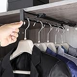Schwerlast Einziehbarer Schrank Zugstange Kleiderschrank Hängende Stab Kleiderschrank Lager Rack Aufhänger Schienen Handtuchgestell Perfekt For Schrank Organisatoren Poliert Chrom (25 Cm / 9.84 Zoll)