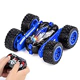 Sundaymot Ferngesteuertes Auto, Doppelseitige RC Stunt Auto Rennauto, 2,4 Ghz Fernsteuerung High Speed Spielzeugauto, 360-Grad-Spin und Flip 4WD Buggy Auto, Geschenk für Kinder (Blau)