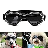PETLESO Hundebrille, stilvolle Haustier-Sonnenbrille, Anti-Beschlag, wasserdicht, winddicht, Augenschutz, Anti-UV-Schutzbrille für kleine/mittelgroße Hunde - Schw
