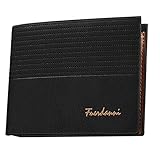 KUOZEN Geldbörse Herren Smart Wallet Herren Geldbörse mit Reißverschluss Münztasche Herren Leder Geldbörse Geldbörsen Herren Leder Braune Lederbrieftasche Scrub Black