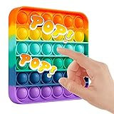 Tanku Toys® Push Pop Bubble Sensory Zappeln Spielzeug | Autismus Besondere Bedürfnisse Stressabbau Angst Linderung Spielzeug, Bubble Popping Sensory Fidget Schreibtisch Spielzeug (Regenbogen Quadrat)