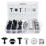 JatilEr 100 Stück Befestigungsclips Auto Clips Set, 6 Arten Auto Befestigung Clips Nylon Stoßstange Karosserie Clip Teile Motor Under Cover Spritzschutz Unterboden Schraube Kühlerabdeckung Trim Clip