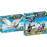 Playmobil DreamWorks Dragons 70038 Tagschatten und Babydrachen mit Kindern, Ab 4 Jahren & 70040 - Hicks und Astrid mit Baby