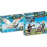 Playmobil DreamWorks Dragons 70038 Tagschatten und Babydrachen mit Kindern, Ab 4 Jahren & 70040 - Hicks und Astrid mit Baby