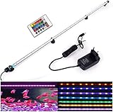 VARMHUS 18-112 cm LED Aquarium-Licht Unterwasserbeleuchtung Aufsetzleuchte Abdeckung Wasserdicht Lampe Stecker EU für Fisch Tank (1.8*112cm, RGB)