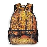 AMIGGOO Lässiger Rucksack，Wald-Fall-Foto im Nationalpark mit lebendigem，Travel Bookbag With Zipper，For Business, School, Work, Laptop Bookbag 16'X11.5'X8'