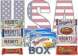 USA Box ? - Schokolade aus der USA - Süßigkeiten Box ? Reese's, Twinkies USA, Hershey Gold, Süssigkeiten Geschenkbox