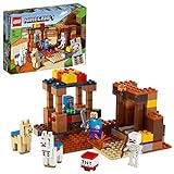 LEGO 21167 Minecraft Der Handelsplatzt, Bauset mit Figuren: Steve, Skelett und Lamas, Spielzeug für Jungen und Mädchen ab 8 J