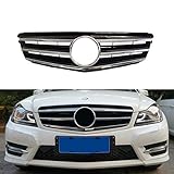 HPSHNR Mesh Fronthaube Stoßstange Grill Grill ABS Auto Front Upper Racing Grille GTR Grill Für Mercedes C-Klasse W204 C63 C180 C200 C250 C300 C350 2008-2014