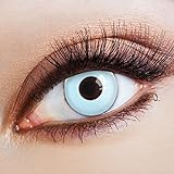 aricona Farblinsen Farbige Kontaktlinse Sky-blue   – Deckende Jahreslinsen für dunkle und helle Augenfarben ohne Stärke, Farblinsen für Karneval, Fasching, Motto-Partys und Halloween Kostü