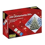 Idena 8325058 - LED Lichterkette mit 80 LED in warmweiß, mit 8 Stunden Timer Funktion und Transformator, ca. 15,9 m lang, Innen- und Außenbereich, für Partys, Weihnachten, Deko, H