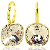 925 Silber Ohrringe mit Markenkristallen Gold Silk NOBEL SCHMUC