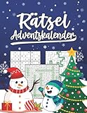 Rätsel Adventskalender: Großer Rätselspaß für Erwachsene mit kniffligen Sudokus, Wortsuchen etc. I Für Anfänger und Fortgeschrittene I Inkl. Anleitung und Lösung