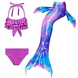 shepretty Meerjungfrau Schwanz mit Bikini-Set für Mädchen,DH22+WJF74,110