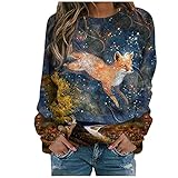Langarmshirt Damen Lustiges Trendige Süße Katze Rundhals Tops Tunika-Bluse Oberteil Kurzarm Lässig Elegant Basic-Tops Bluse Blusenoberteile Sommer 3D Druck Teenager-Mädchen T-Shirts B