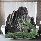 Wasserdicht Duschvorhänge 180x200CM Steinberg 3D Textil aus Polyester Antischimmel Anti-Bakteriel Badezimmer Vorhänge mit 12 Hak