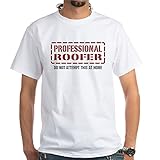 CafePress T-Shirt mit professionellem Dachdecker, 100 % Baumwolle Gr. M, weiß