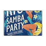 LiminiAOS Badezimmer Teppich Duschmatte Maschine Badematte, Happy Girl Dancing Samba, Schöne Brasilianerin im festlichen Kostü
