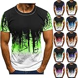 luoluoluo Pullover für Herren Kurzarm T-Shirt Rundhals Top Männer Slim Fit Gradient Kurzarmshirt Casual Mode Streetwear Baseshirt Pullover T-Shirt Bluse Tops Sports L