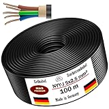 Erdkabel Stromkabel Von 5m bis 100m NYY-J 5x2,5 mm² Elektrokabel Ring zur Verlegung im Freien, Erdreich (100m)