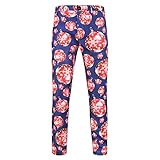 WOYAOFEI Weihnachtsdruck Hose Herren Regular Fit Stoffhose Lässige Anzughose Schlafanzughose Lang Chino Baumwollhose Freizeithose für M