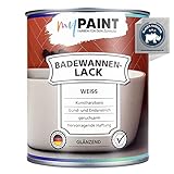 myPAINT®️ Badewannenlack (750ml, Weiß) 1K - glänzender Badewannenlack weiß - Lack für Badewanne - Emaille Farbe - Badewannen Farbe - Made in Germany
