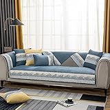 Fashion Mehrzweck Sofabezug Sofaüberwurf aus Baumwolle,Couch Überzug,Bettüberwurf Tagesdecke Sofa Überzug,Cord Sofakissenbezug,verkauft in stück,Blau_70×150