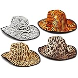 Zodaca Safari Cowboy Partyhüte für Erwachsene, Dschungel-Kostüm-Zubehör (Einheitsgröße, 4 Stück)