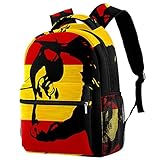 Staroutah Rucksack Bookbag Daypack Schultasche Wandern Backpacking Hohe Kapazität und niedliches Outdoor-Lernen Spanischer Flaggenbull für Frauen und M