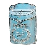 HWF Briefkasten Rustikal Postfach An der Wand montiert, Jahrgang Gusseisen Postbriefkasten, Außen hängendes Dekor für Haus/Veranda/Haustür, 27,5 x 9 x 39,5 cm, B