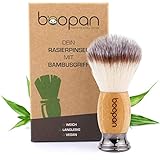 boopan® Premium Rasierpinsel vegan mit Bambus-Holz für Herren und Damen - weich wie Dachshaar - shaving b