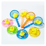 Badespielzeug 5 teile / satz Kinder Floating Bad Spielzeug Mini Schwimmen Ringe Gummi Gelbe Enten Angeln Net Waschen Schwimmen Schwimmen Kleinkind Spielzeug Wasser Spaß Beziehungen fö