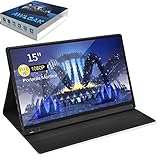 AWLGAK Portable Monitor Tragbarer Monitor 15 Zoll,IPS Bildschirm 1920×1080 Full-HD USB/Type-C Mini-HDMI für PC,Handy,Xbox, PS4 usw,mit Schutzhülle,B