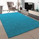 SANAT Teppich Wohnzimmer - Aqua Hochflor Langflor Teppiche Modern, Größe: 160x230