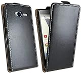 ENERGMiX Handytasche Flip Style kompatibel mit ZTE Blade L3 in Schwarz Klapptasche Hü