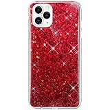 Hpory Kompatibel mit iPhone 11 Pro Hülle, Handyhülle iPhone 11 Pro Glitzer Paillette Muster Weiche TPU Silikon Transparent Durchsichtig Bumper Schale Kratzfest Case Cover Tasche Schutzhülle - R