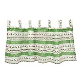 Weihnachten Fenstervorhänge, Weihnachtsvorhang Halbschattierung Leinen Stangenvorhang Drapierbarkeit Weihnachten Stangenvorhänge Vorhänge mit Baumwolle Leinen Weihnachtsdruck Feine Tex